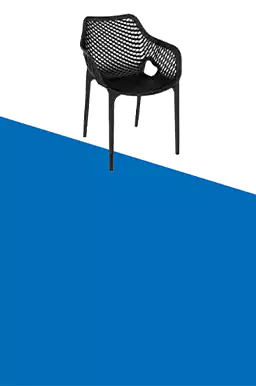 Foto van de Swan air xl stoel, Zwarte stoel met gaten. 