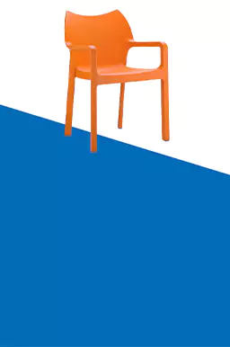Foto van de Diva stoel, een oranje stoel. 